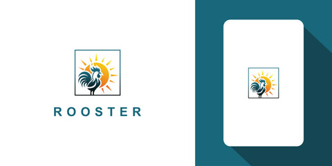 Creative rooster logo design with modern concept premium vector © arif