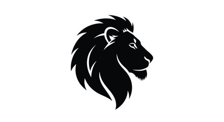 Lion head silhouette on transparent background high quality © lutfadi