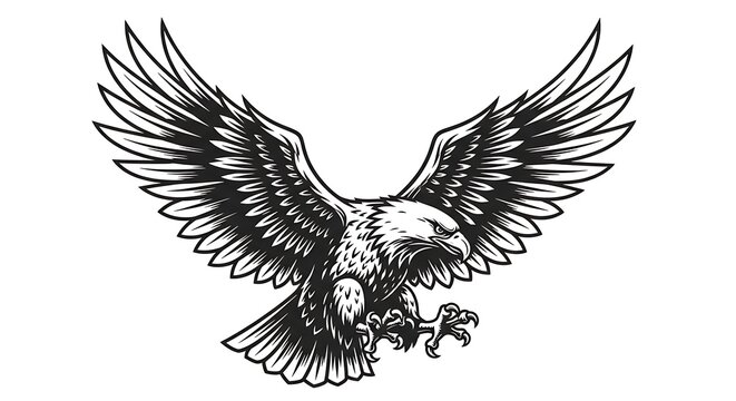 Black and white feather illustration with intricate patterns.
