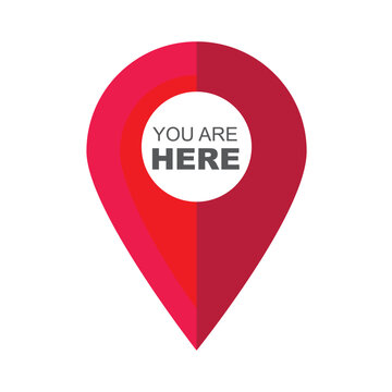 You are here map pointer icon . You Are Here Location Pointer Pin icon . Vector illustration