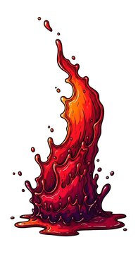 Vibrant red rooster illustration with decorative patterns.