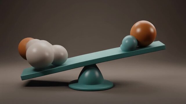 balance and motion of spheres on teetering green stand
