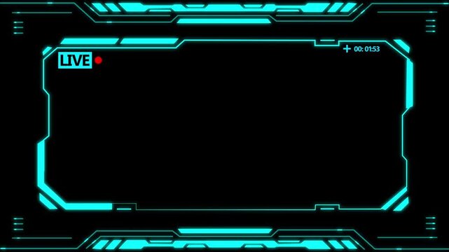 Abstract technology Hud frame background. with live frame Computer interface Hud motion texture. futuristic pattern for modern . 4k motion video.