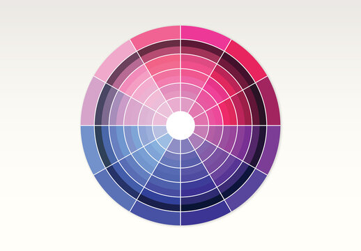 Color Wheel Vector For Color Theory, Palette Guide, Hue Chart, Design Infographic Template