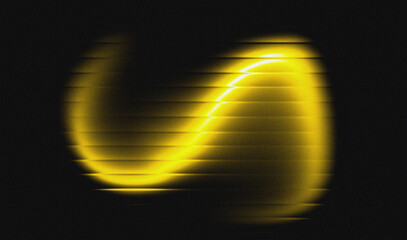 Glowing Yellow Light Trail on Black Background © salman