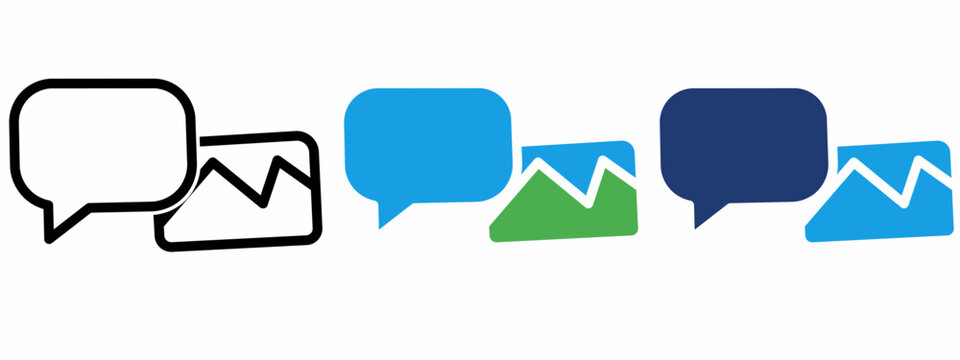 Social Media Picture Message Icon Set.