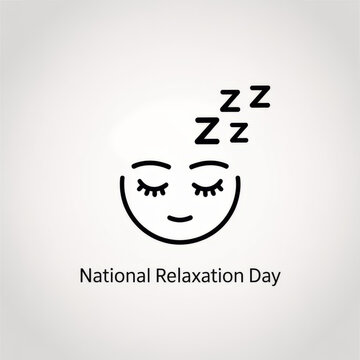 Peaceful face with Zzz symbols represents deep sleep and relaxation on National Relaxation Day.