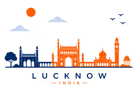 Lucknow India Minimalist Skyline Vector Illustration