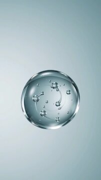 Water Droplet Microcosm Showing Bubbles Forming and Moving