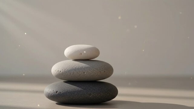 Zen Stones Stacked for Calm Meditation and Balance