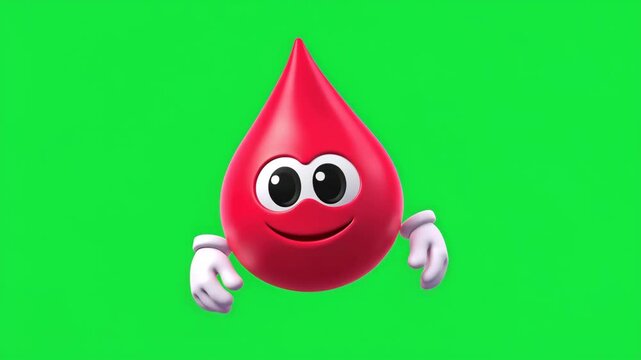 Cute Blood Drop Mascot Illustration