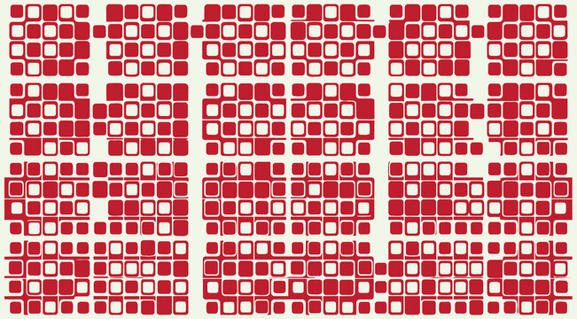 Geometric puzzle pattern with bold minimalist flat rounded shapes, retro bizarre abstract ornament, creative postmodern graphic design for Backgrounds and Covers 