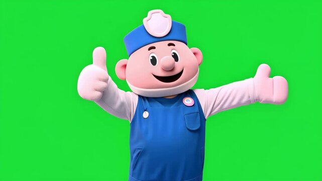 Cheerful Nurse Mascot Thumbs Up Illustration