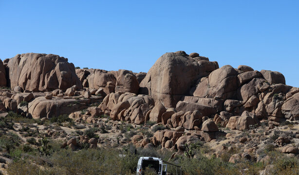 Granite Rock Formations at Jumbo Rocks Campground in Joshua Tree National Park