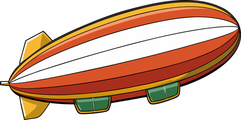 Airship Vector Zeppelin Aviation Balloon Transportation Design © Awie
