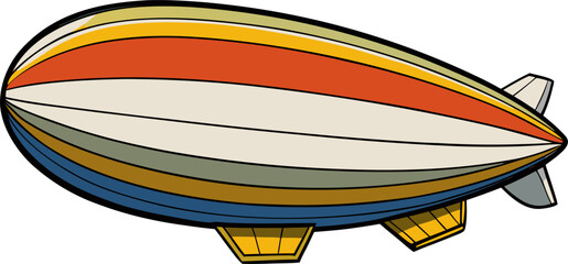 Airship Vector Zeppelin Aviation Balloon Transportation Design © Awie