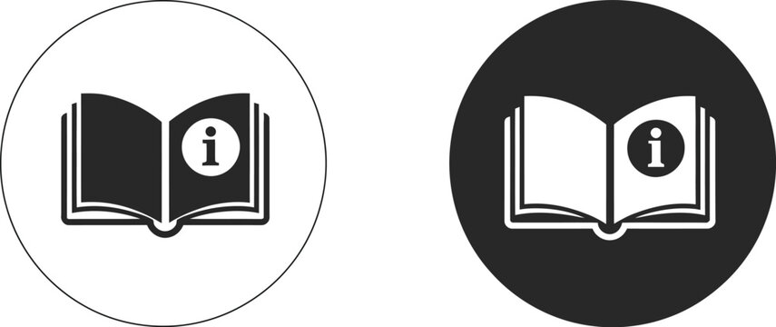 Guide Book Icons Pack, Vector Glyph and Flat Style Book Symbols Collection, Instruction Manual and Reference Guide Icons for Education, App UI and Digital Documentation Design