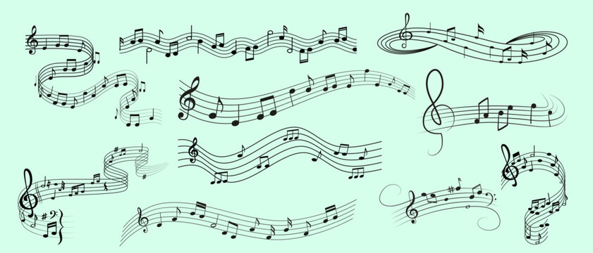 Sheet Music Wave lines.