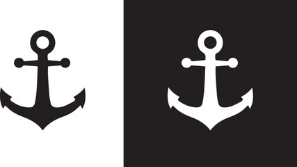 Black metal anchor nautical symbol object. vector  © malaika