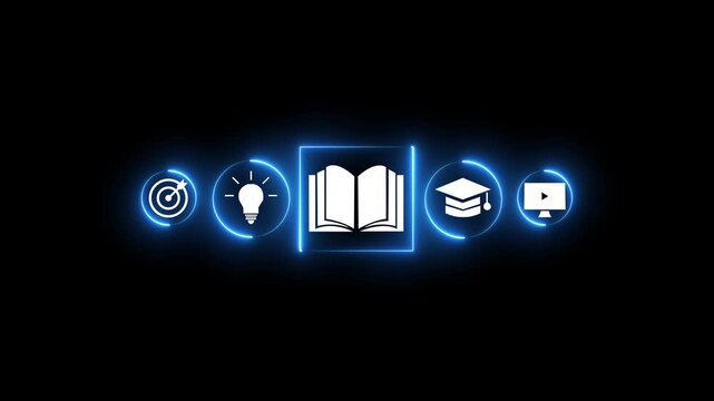 E-library and E-learning Concept, Person using laptop with virtual E-Book icons for online knowledge Base, Digital library, Access electronic books on Internet. Course education. Webinar technology