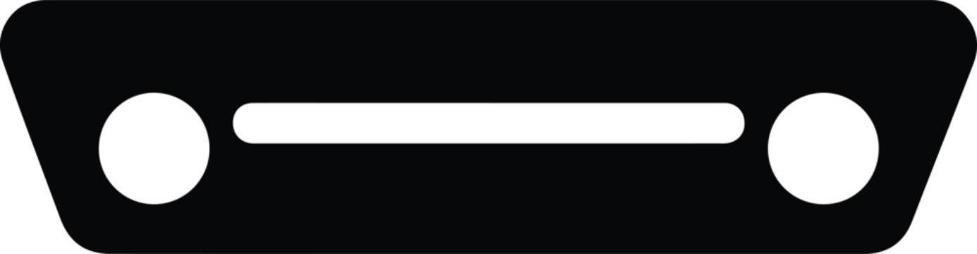 Silhouette vector icon of a VGA port computer cable design