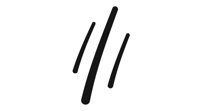 Three black parallel slanted lines.