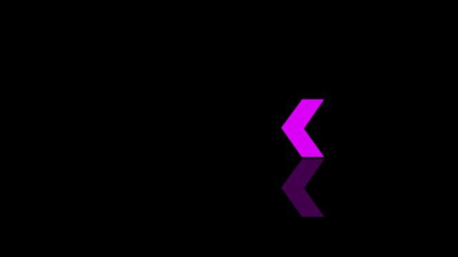 Arrow loop animation on black background.