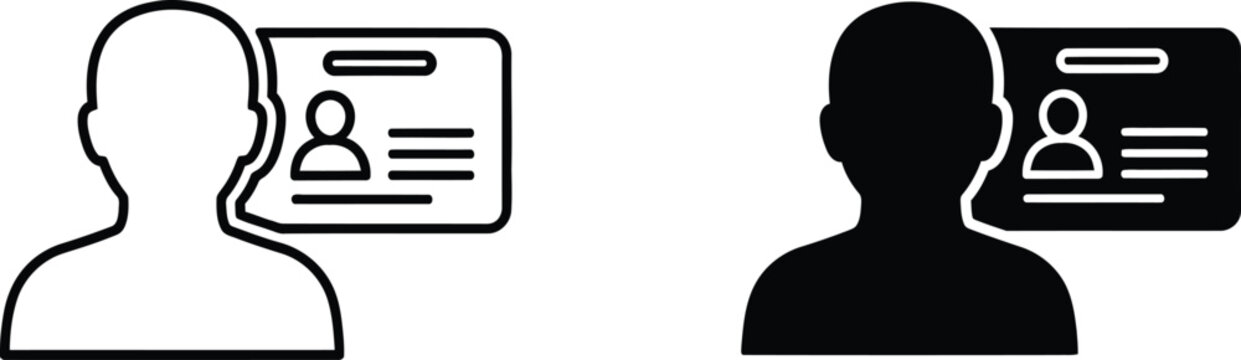 User profile icons with identification cards