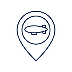 Blimp Airship Navigation Location Icon. © rachmat