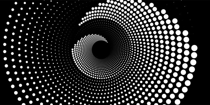 Abstract background with lines in circle. Art design spiral as logo or icon. A black figure on a white background and an equally white figure on the black side.