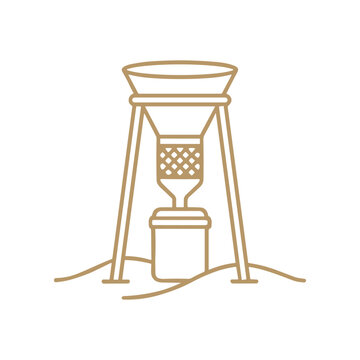 Simple Grain Milling Machine Illustration.