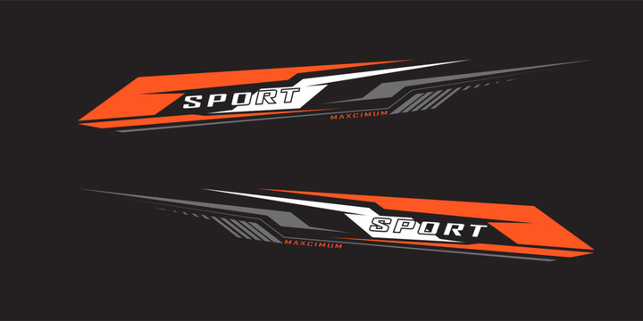 Wrap Design For Car vectors. Sports stripes, car stickers black color. Racing decals for tuning