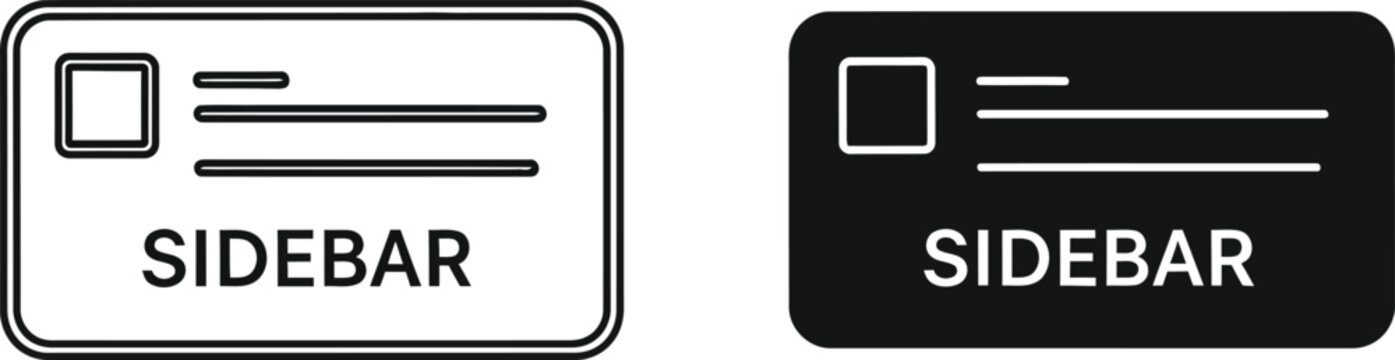 Sidebar icons in black and white