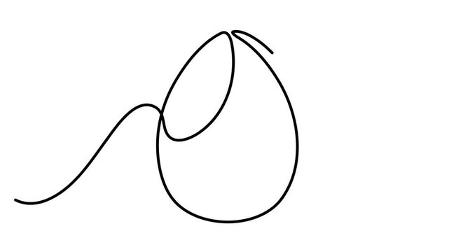 Animated self drawing of Continuous line drawing of an egg   Makeup,  Full length one line animation. 4K video