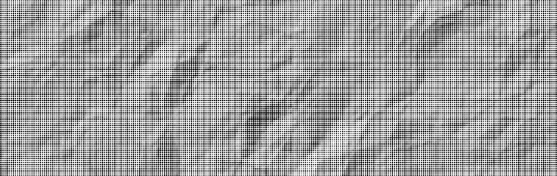 Large vector halftone grid lines on crumpled paper texture with transparent background