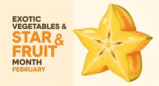 starfruit and exotic vegetables on cream background
