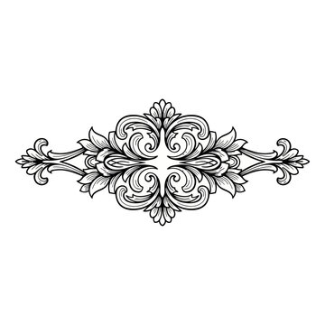 Intricate Floral Design Element Illustration.
