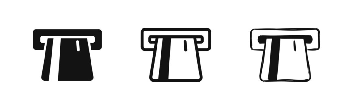 Credit Card Payment and ATM Terminal Transaction Icons