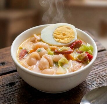 Sabor de hogar Sopa caliente lista para servir.