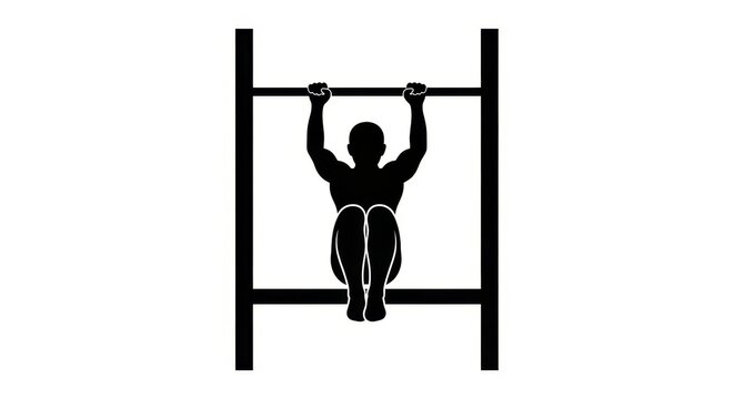 Man doing pull-ups on a bar