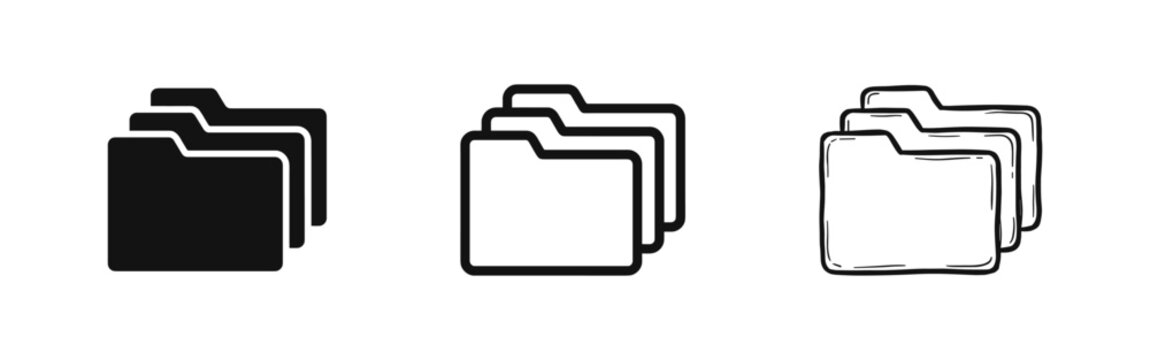 Files and Folders Icon Set - Document Organization and Storage Symbols