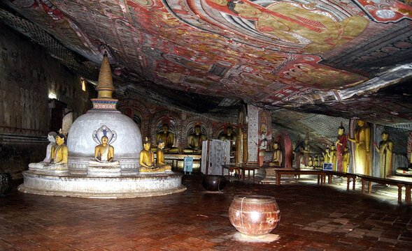 Golden Temple of Dambulla in Sri Lanka