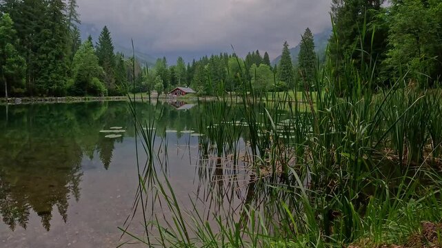 Reflection in the lake, italian alps