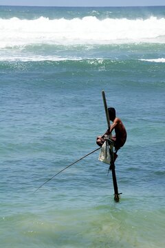 Stilt fisherman, South coast, Sri Lanka