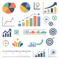 Fototapeta premium Set of hand drawn business charts and graphs