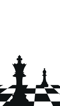 Minimalist Chess Board Strategy Silhouette Portrait 9:16 Poster Stories Template