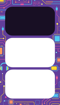 Cyber Gaming Circuit Board Portrait 9:16 Poster Stories Template