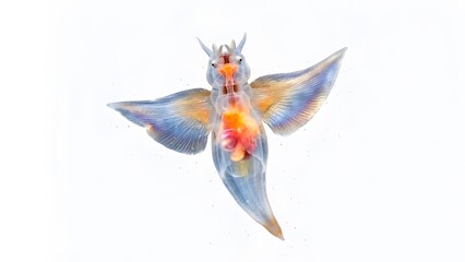 Fototapeta premium A beautiful sea angel swimming in the deep blue ocean water
