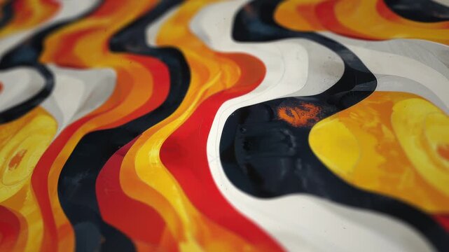 Abstract Curved Lines Paint Brush Animation
Abstract background of a decorative painted backdrop with colorful curved lines and painted patterns
