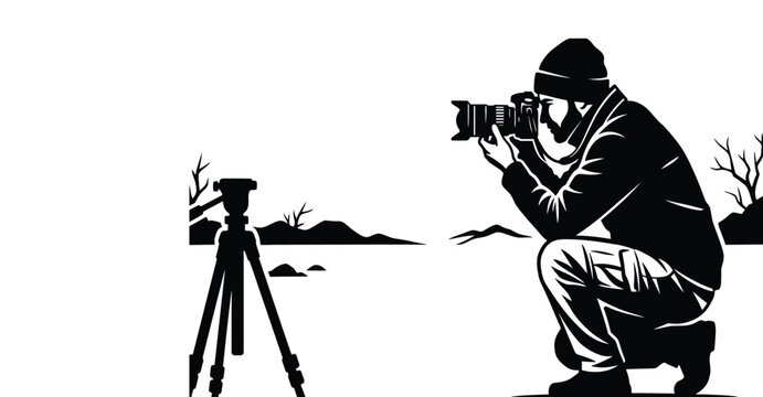Photographer at work in a landscape